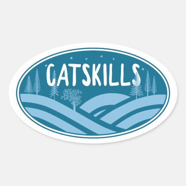 Catskills New York Outdoor Ovaler Aufkleber (Vorderseite)