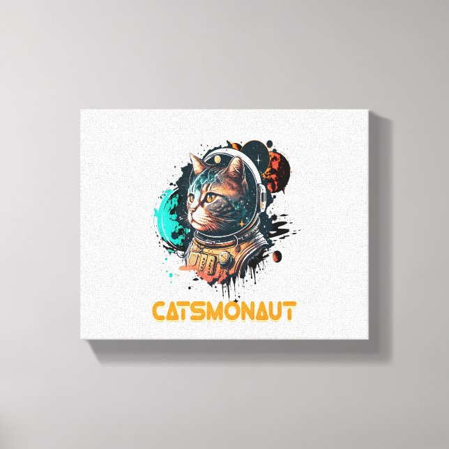 Catsmonaut Astronautenkatze oder Weltraumkatze Leinwanddruck (Vorderseite)