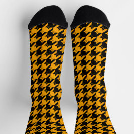Catstooth Black and Orange Halloween Hahnentrittmu Socken