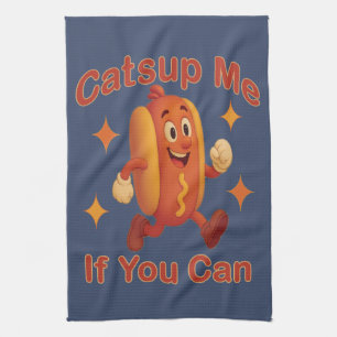 Catsup me if you can Funny Hot Dog - Ketchup Puff Geschirrtuch