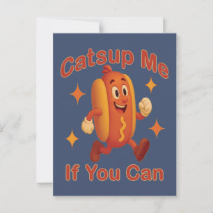 Catsup me if you can Funny Hot Dog - Ketchup Puff Postkarte