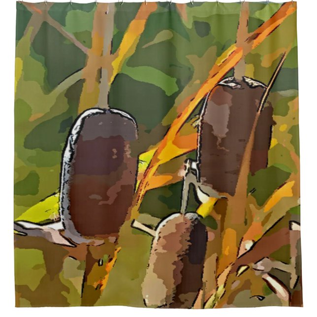 Cattails Duschvorhang (Vorderseite)
