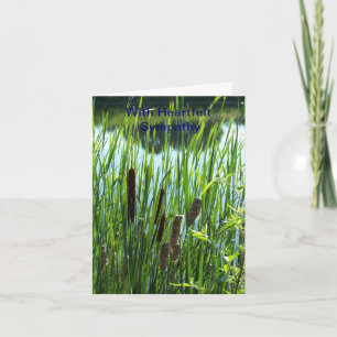 Cattails in dem Teich, Beileid Karte