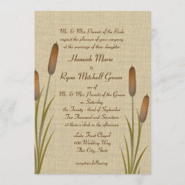 Cattails Rustikale Hochzeit Einladung