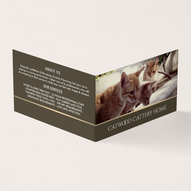 Cattery, Boarding Service Detaillierte Angaben Visitenkarten (Vorderseite)