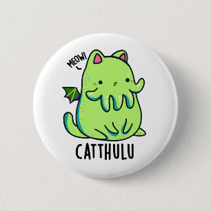 Catthulu Funny Cthulhu Cat Pun Button