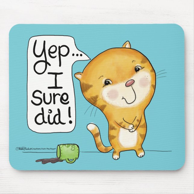 Cattitude-Cat Spills Coffee Mousepad (Vorne)