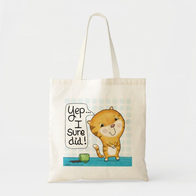 Cattitude-Cat Spills Coffee Tragetasche (Vorne)