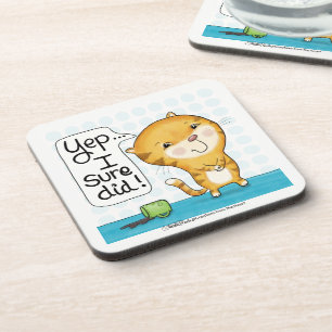 Cattitude-Cat Spills Coffee Untersetzer