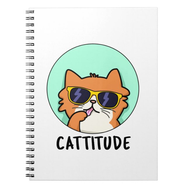 Cattitude Funny Attitude Cat Pub Notizblock (Vorderseite)