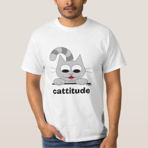 Cattitude Funny Cat Pun Niedlich lächeln Kitty T-Shirt