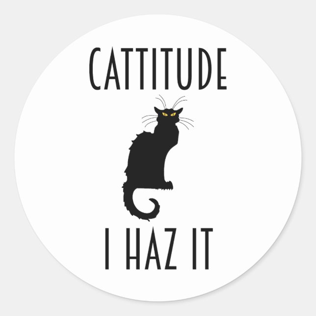 Cattitude - ich hab's runder aufkleber (Vorderseite)