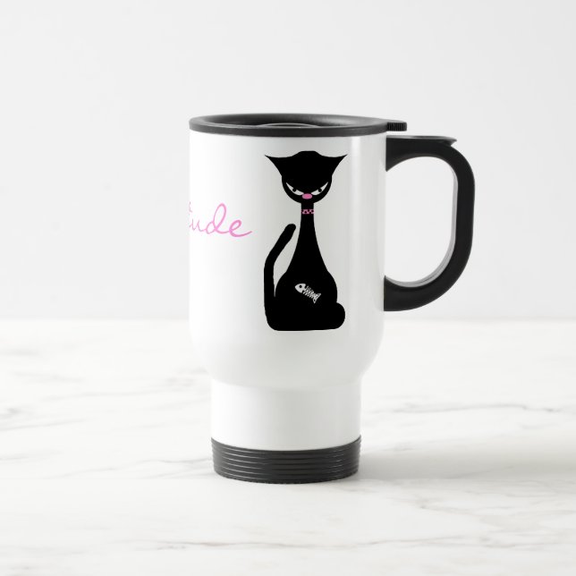 Cattitude Katzenliebhaber Reise-Tasse Reisebecher (Rechts)