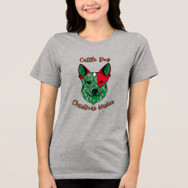 Cattle Dog Weihnachtswünsche Tri-Blend Shirt