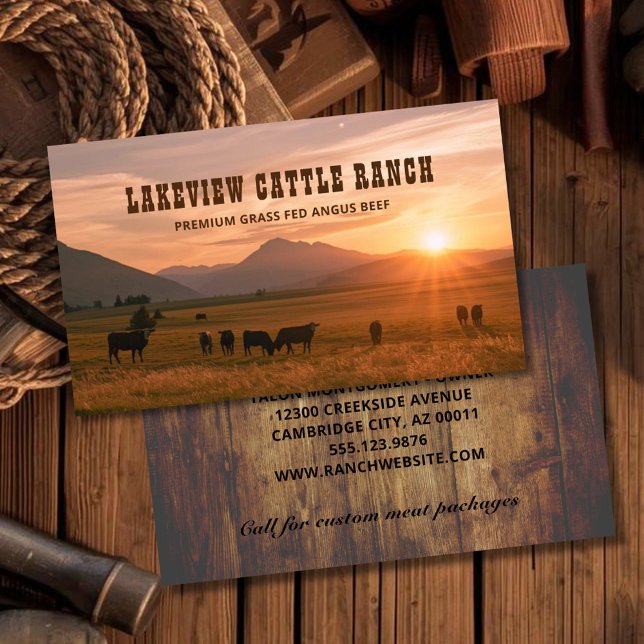 Cattle Farming Beef Ranch Farm Business Card Visitenkarte (Von Creator hochgeladen)