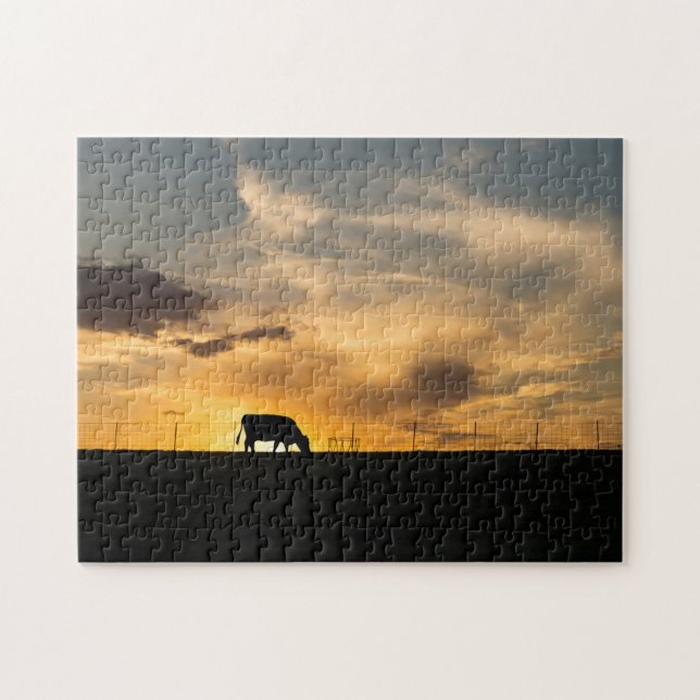 Cattle Sunset Silhouette (Horizontal)