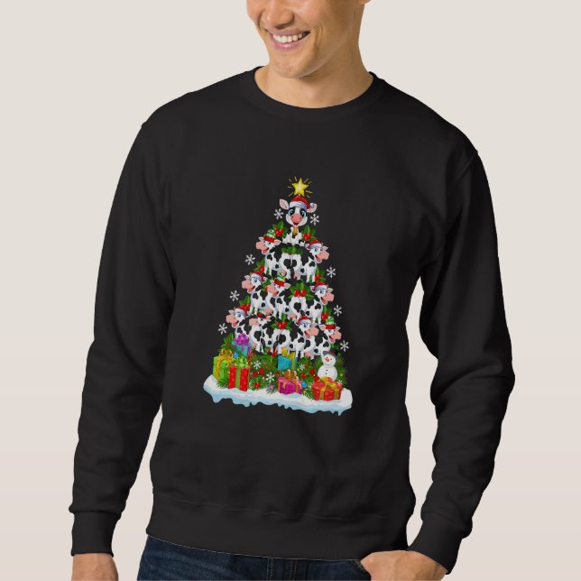 Cattle  Xmas Holiday  Cattle Christmas Tree Sweatshirt (Vorderseite)