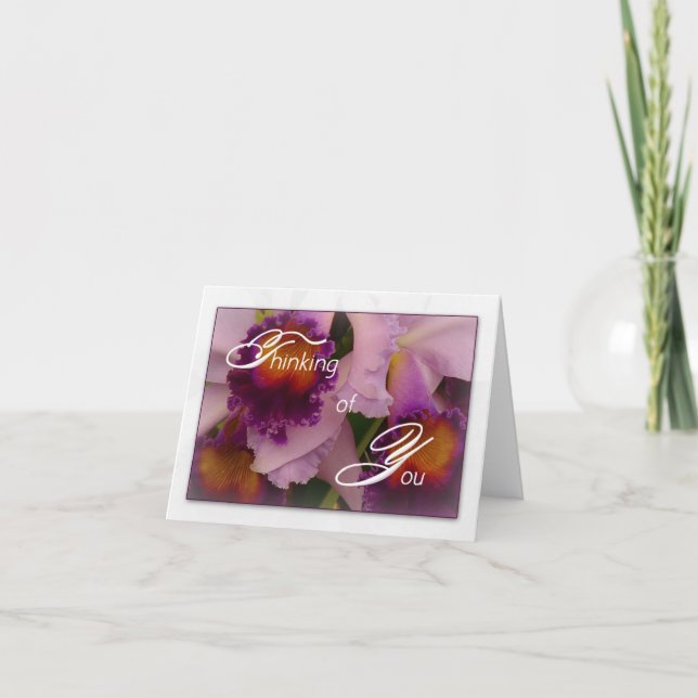 Cattleya Hybrid Orchid Denken Sie an Ihre Note Car Karte (Vorderseite)