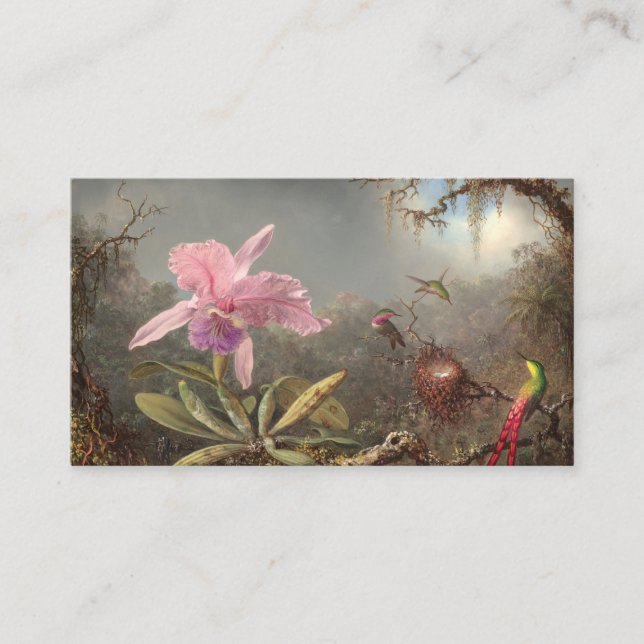 Cattleya Orchid and Three Hummingbirds 1871 Visitenkarte (Vorderseite)
