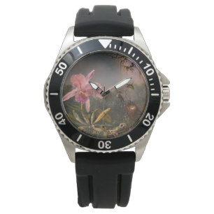 Cattleya Orchid und Three Hummingbirds (Heade) Armbanduhr