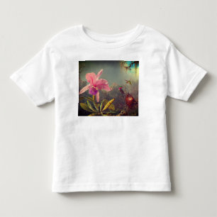 Cattleya Orchid und Three Hummingbirds Heade Kleinkind T-shirt