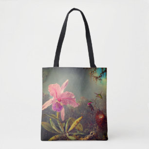 Cattleya Orchid und Three Hummingbirds Heade Tasche
