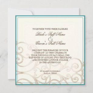 Cattleya Orchidée bleu - Faire-part de mariage