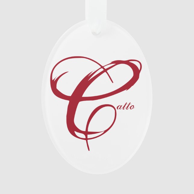 "Catto"-Ornament mit "Live-Lagh-Liebe" auf der Rüc Ornament (Vorderseite)