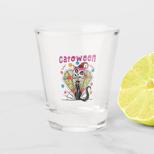 Cattoween Halloween Schnapsglas (Vorderseite)
