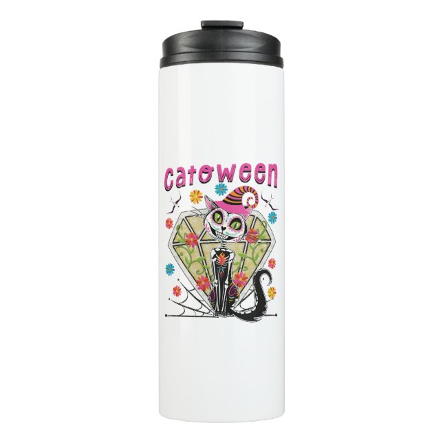 Cattoween Halloween Thermosbecher (Vorderseite)