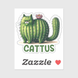 Cattus Cactus Pun Funny Cat Sticker