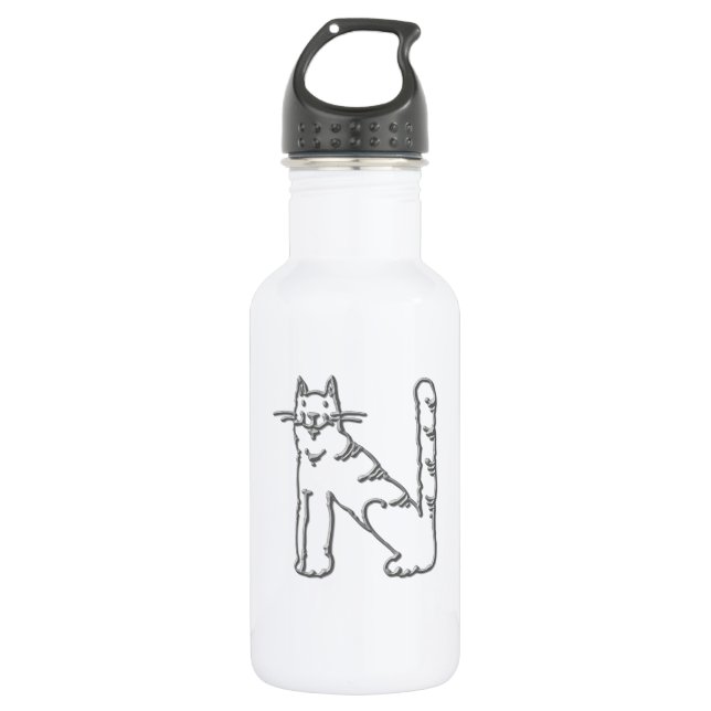 Catty Letter N Edelstahlflasche (Vorderseite)