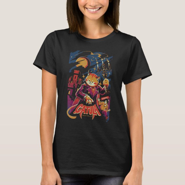 Catula The Vampire Dracula Monster Kitten Meow Ca T-Shirt (Vorderseite)