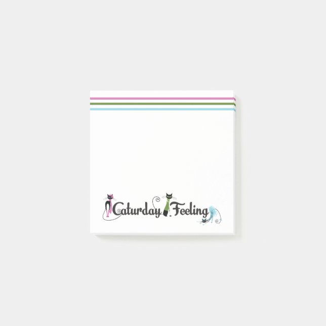 Caturday Cat Lovers Post-it Klebezettel (Vorderseite)