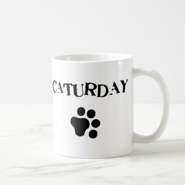 Caturday niedliche Katzen-Tasse Kaffeetasse (Rechts)