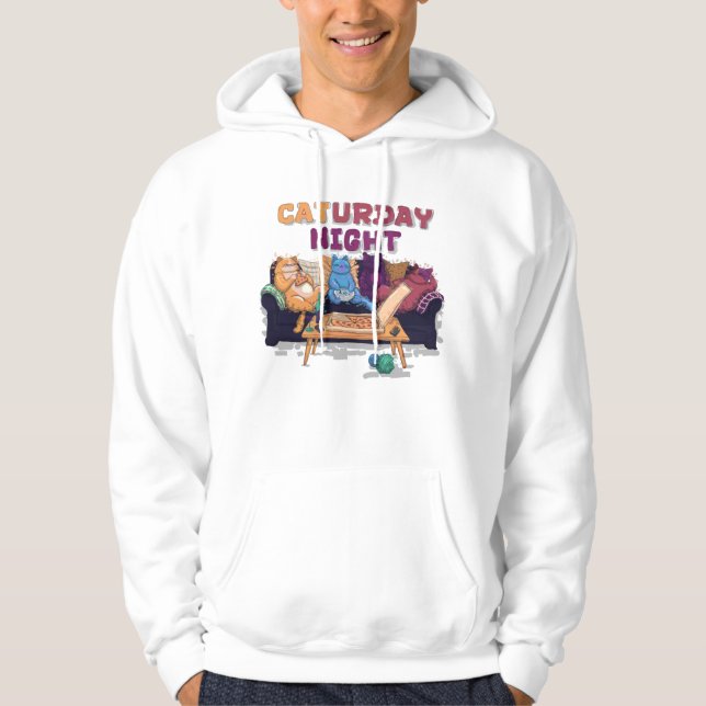 Caturday Night Hoodie (Vorderseite)