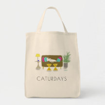 "CATURDAYS" Lebensmittelgeschäft-Tasche