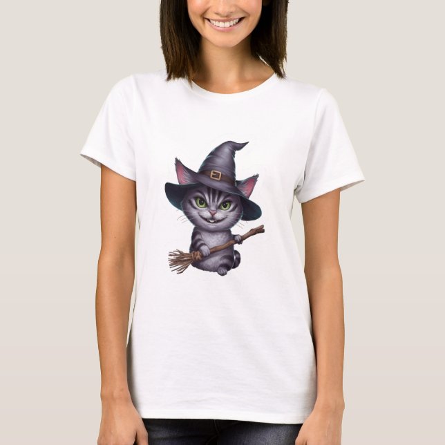 catwifhat sticker T-Shirt (Vorderseite)
