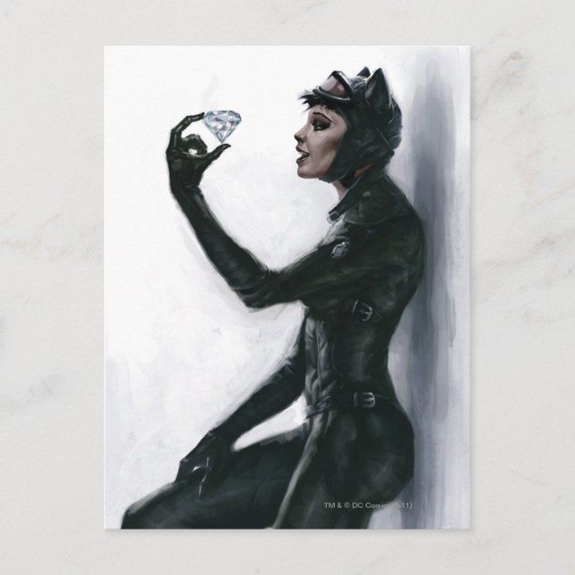 Catwoman Illustration Postkarte (Vorderseite)