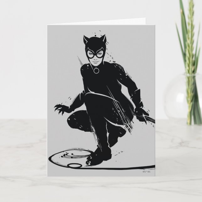 Catwoman Ink Brush Pose Karte (Vorderseite)