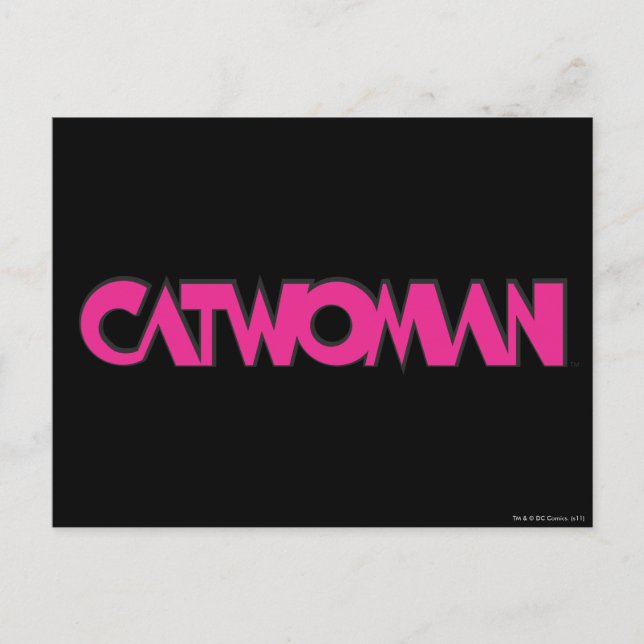 Catwoman Logo Rosa Postkarte (Vorderseite)
