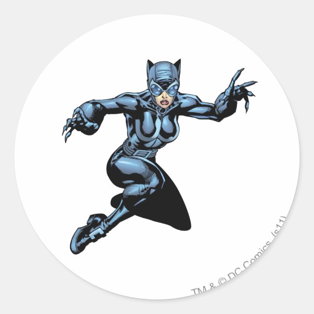 Catwoman mit Gesetzen Runder Aufkleber (Vorderseite)