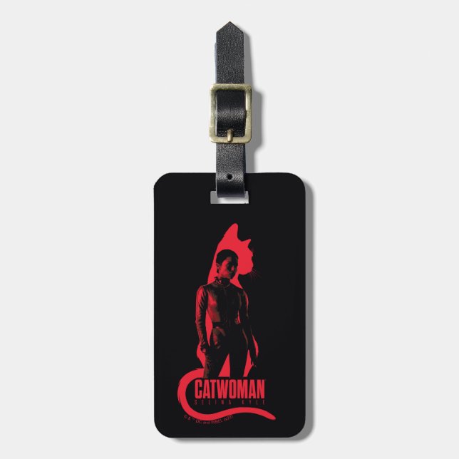 Catwoman Selina Kyle Cat Silhouette Gepäckanhänger (Vorderseite vertikal)