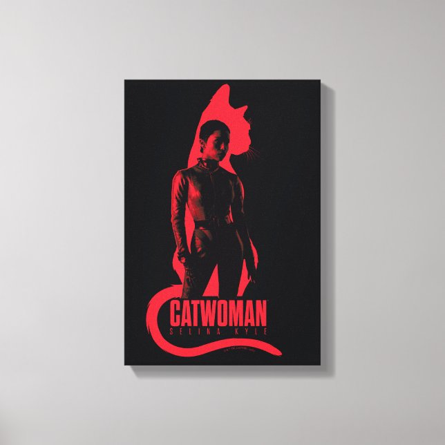 Catwoman Selina Kyle Cat Silhouette Leinwanddruck (Vorderseite)