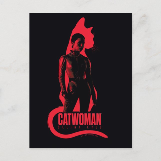Catwoman Selina Kyle Cat Silhouette Postkarte (Vorderseite)