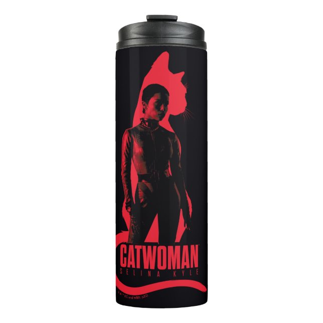 Catwoman Selina Kyle Cat Silhouette Thermosbecher (Vorderseite)