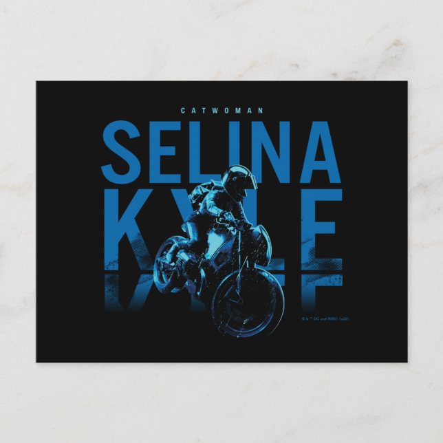 Catwoman Selina Kyle Motorcycle Postkarte (Vorderseite)