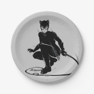 Catwoman Tintenpinsel Pose Pappteller