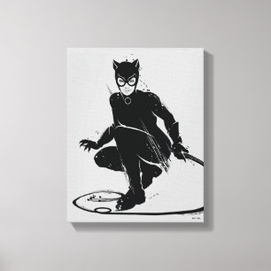 Catwoman-Tusche-Pinsel-Pose Leinwanddruck