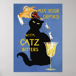 Catz Bitters Vintag Beverage Poster